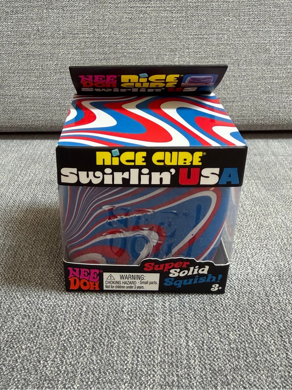 Schylling NeeDoh Nice Cube Swirlin' USA Squish Toy
